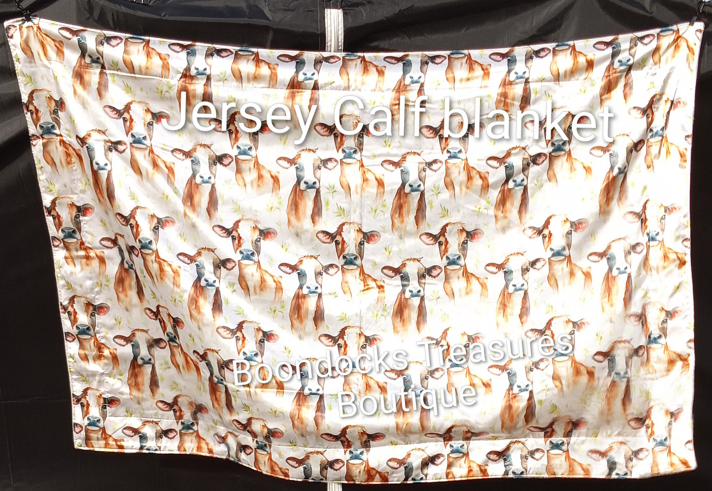 "Jersey Calf" handmade velvety minky and satin toddler blanket