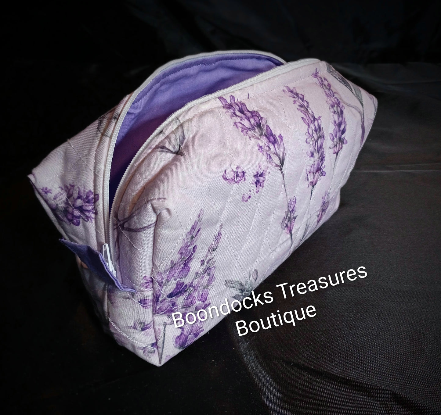 Handmade Quilted Multi-purpose Bag – "Lavender Flowers" Print