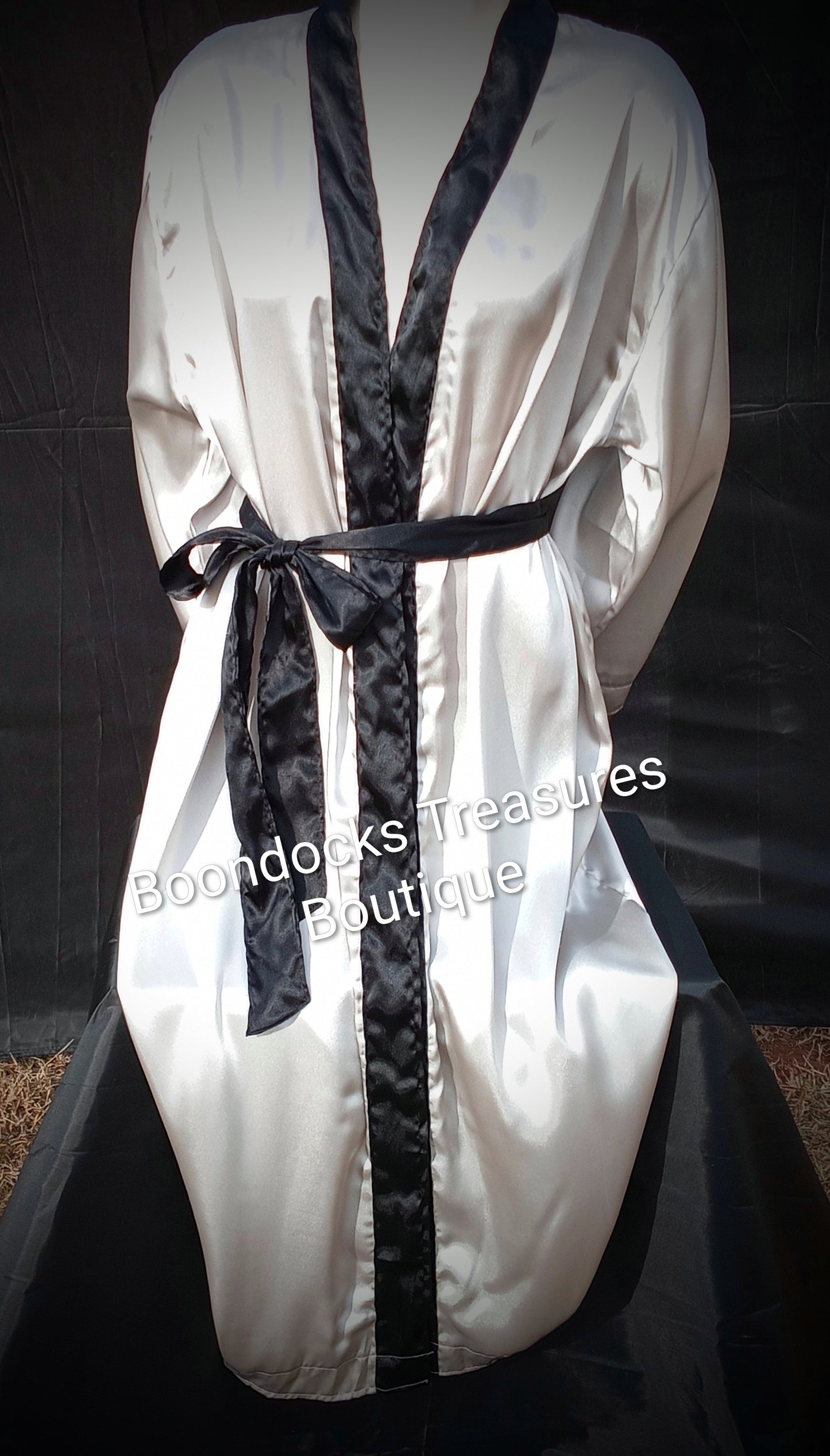 Silver with black accents robe