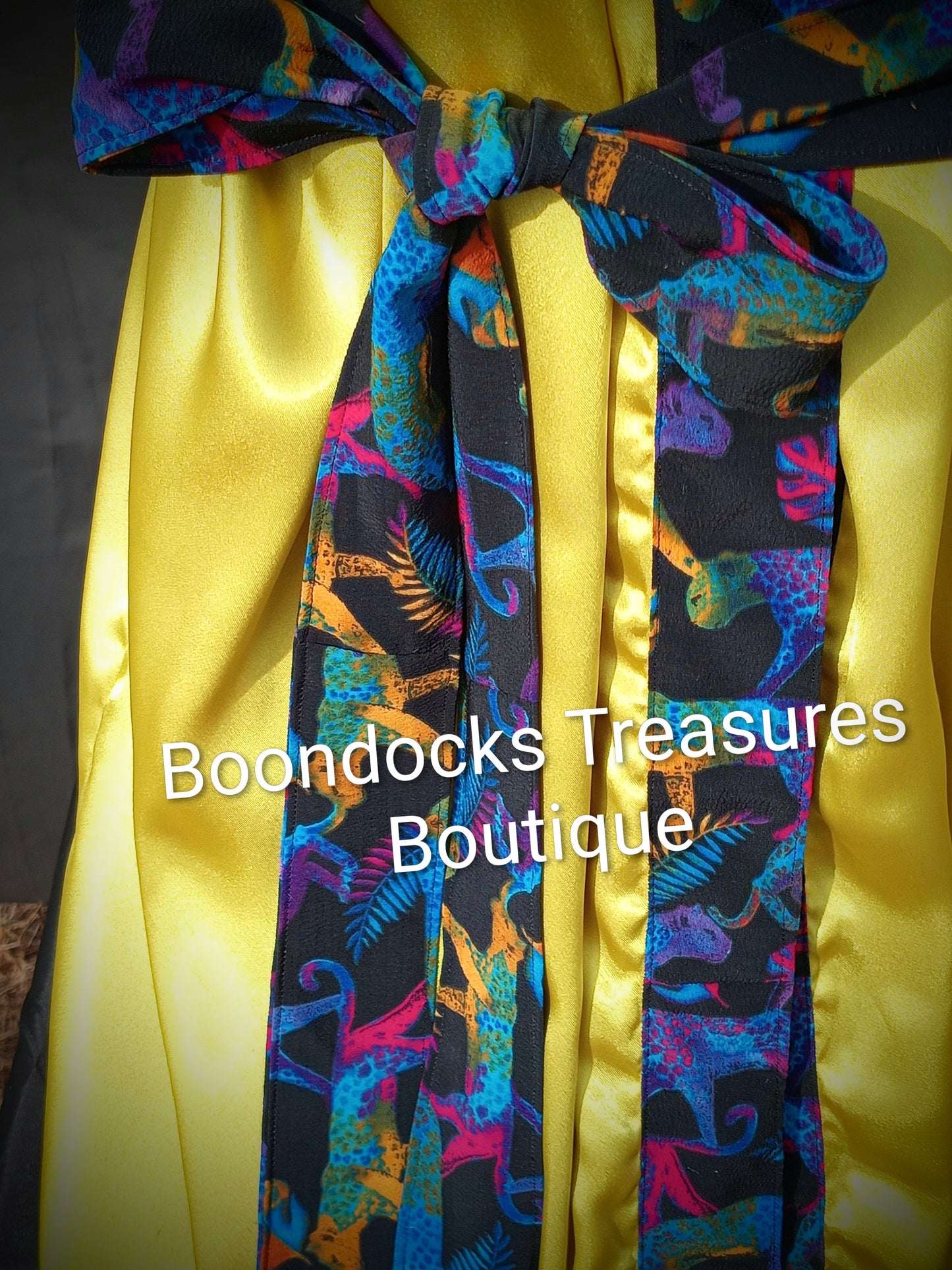 Chartreuse satin robe