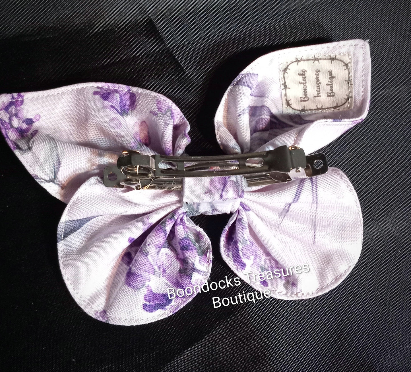 "Lavender Flowers" Butterfly Handmade Hair Barrette