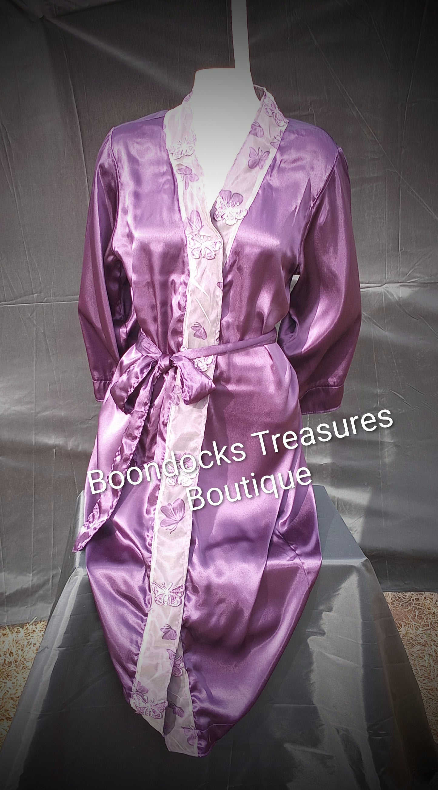 Purple w/ butterflies Satin Robe