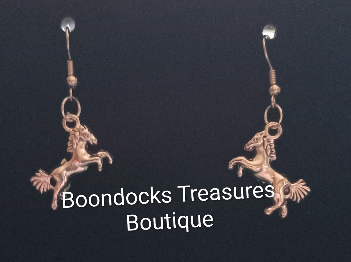 Silver Rearing Stallion Handmade Earrings