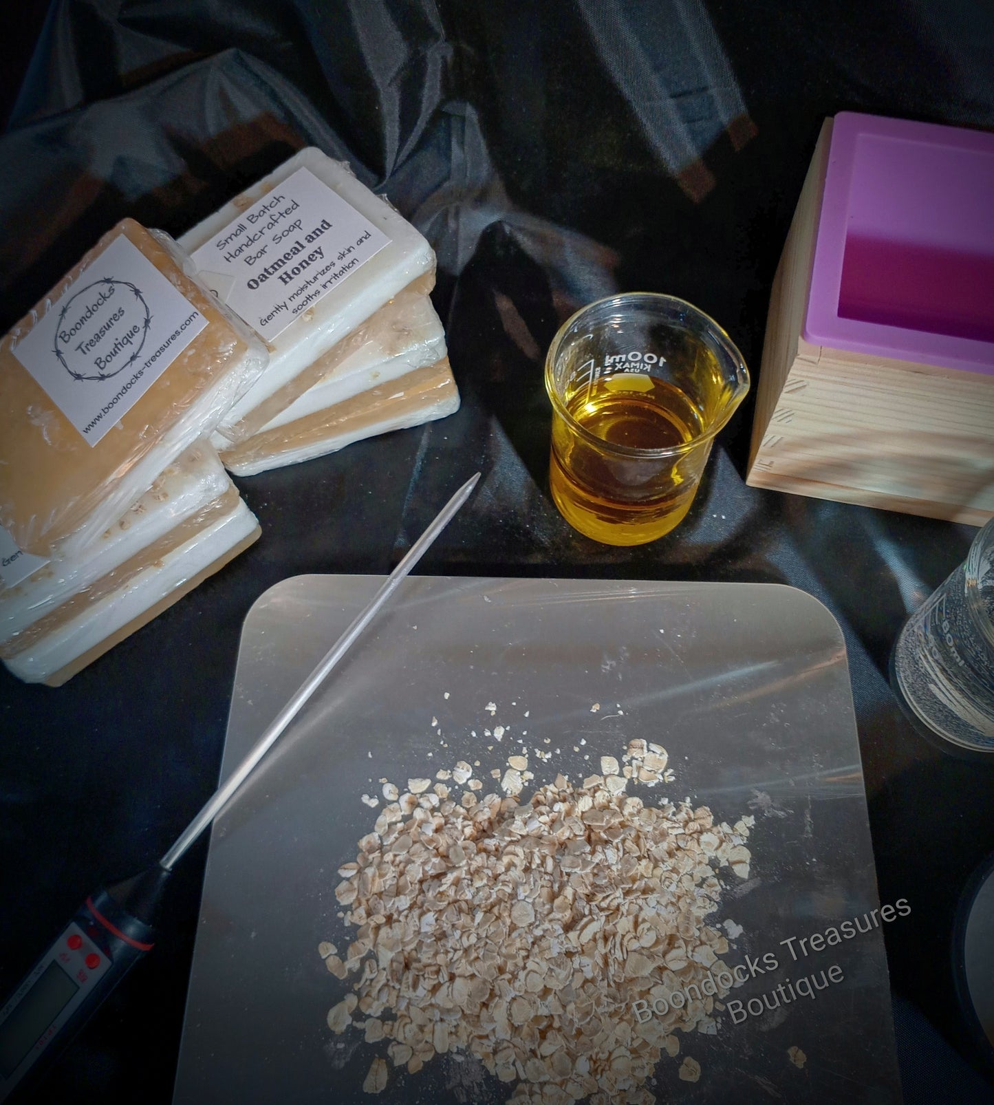 Honey and Oatmeal Handcrafted Soap (poured in a mold)