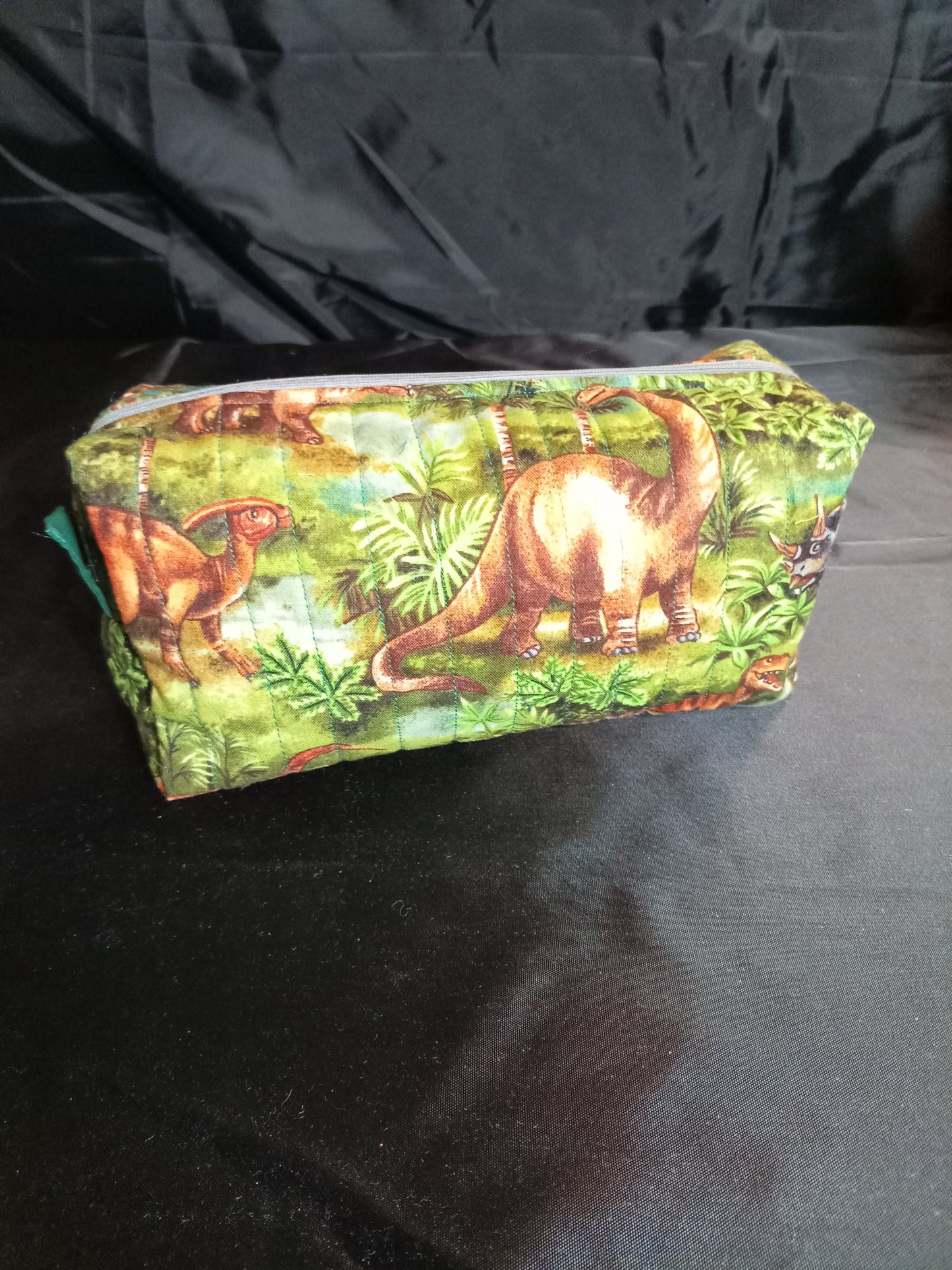 "Jurassic Dinosaurs" Vintage Fabric Quilted Multi-purpose Bag — One of a Kind; Handmade