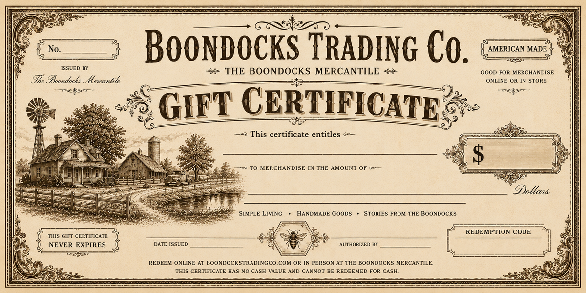 Boondocks Trading Co Gift Certificates