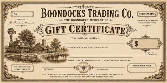 Boondocks Trading Co Gift Certificates