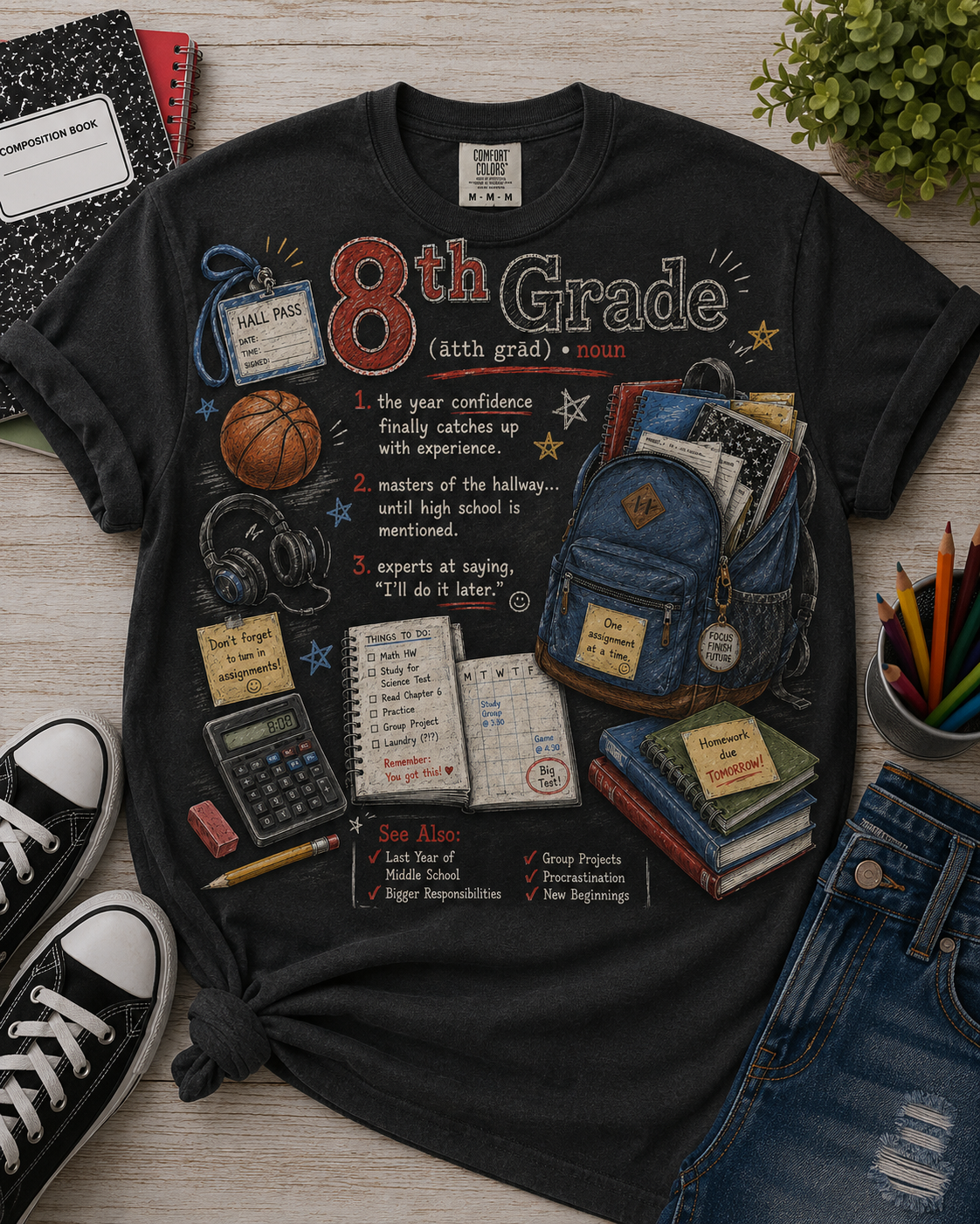 Boondocks School Days Eighth Grade T-shirt
