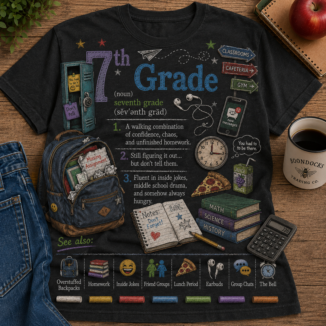 Boondocks School Days Seventh Grade T-shirt