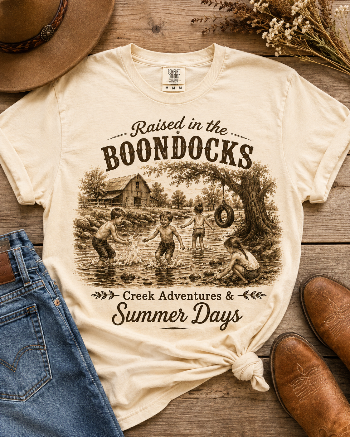 Raised in the Boondocks- Creek Adventures & Summer Days t-shirt