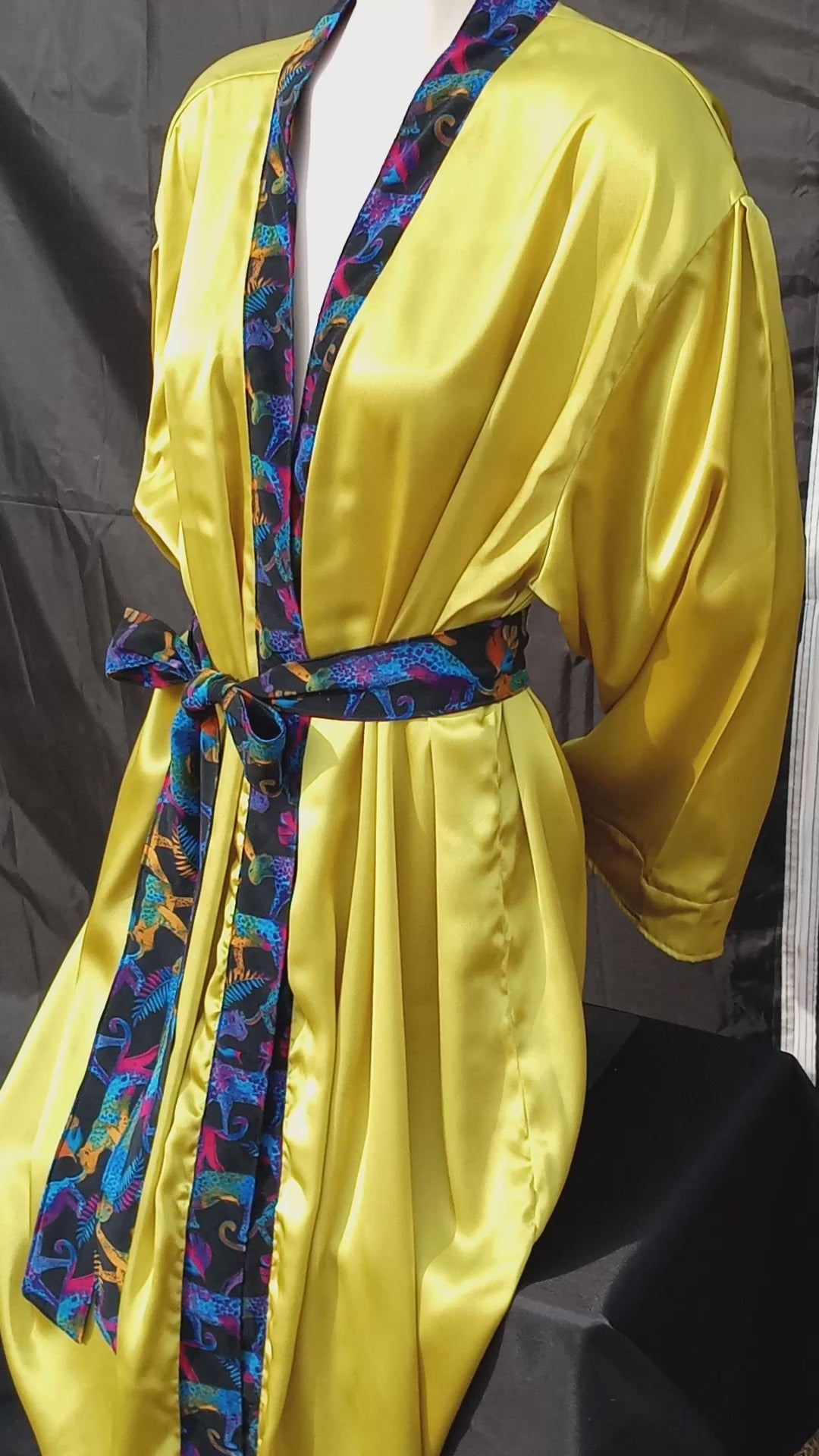 Chartreuse satin robe – Boondocks Treasures Boutique