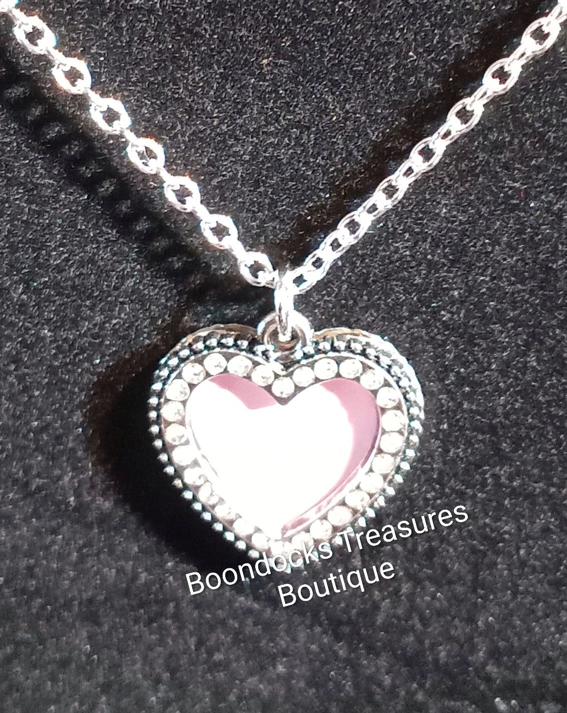 Heart shaped photo locket pendant necklace