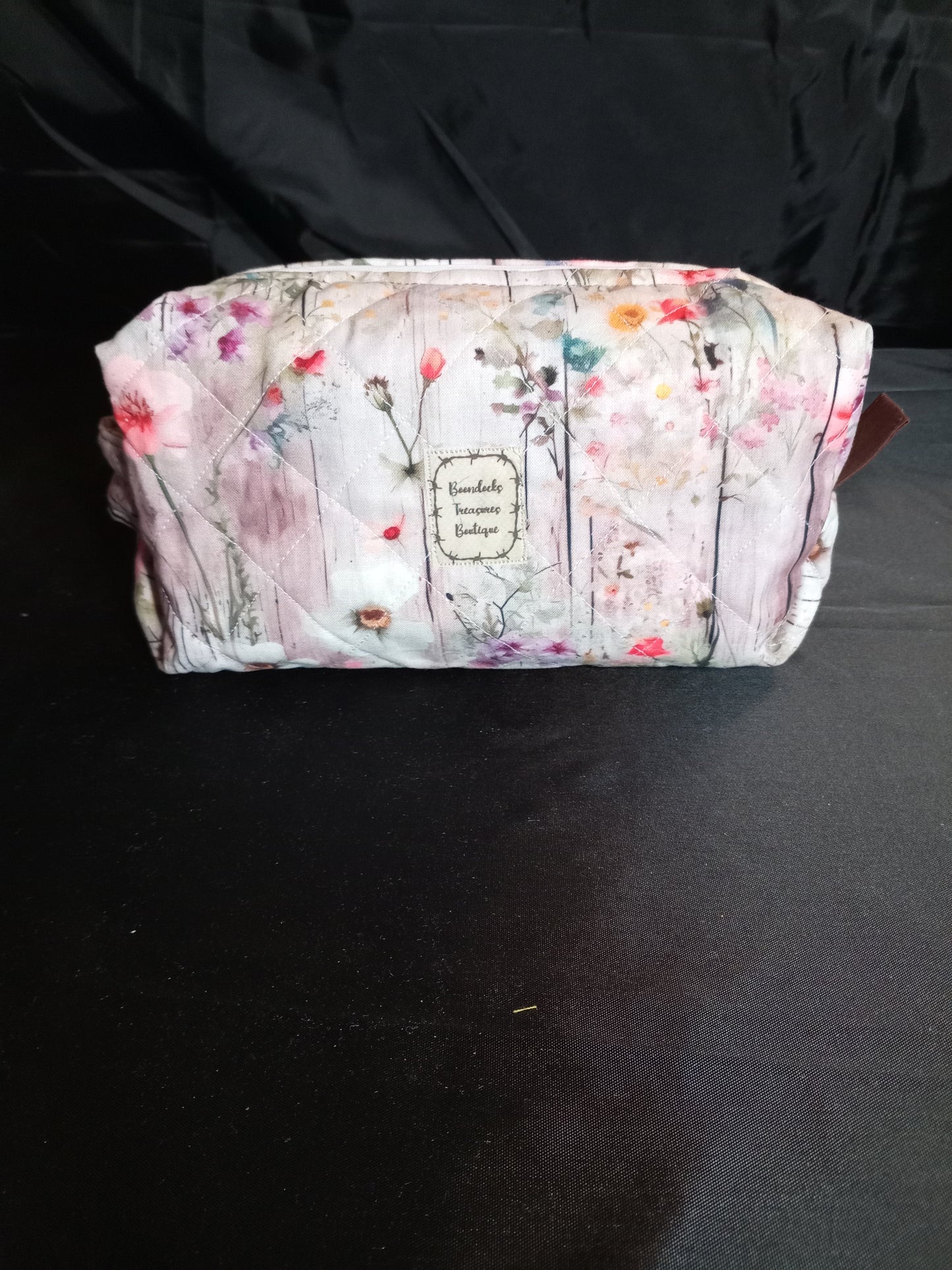 Handmade Colorful "Wildflowers on Woodgrain" Multi-purpose Bag