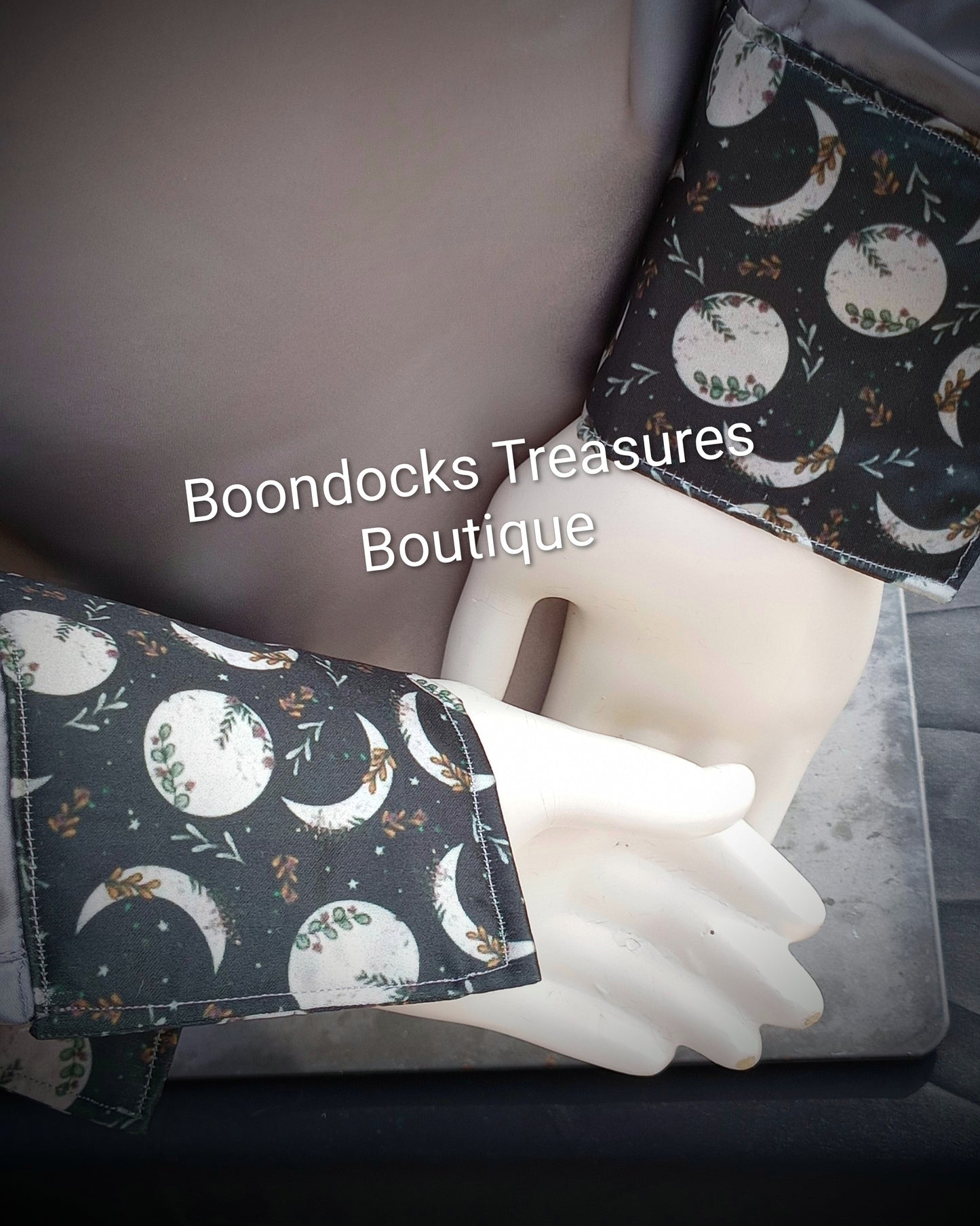 SILVER-GRAY satin shirt w/ MOON PHASES print ACCENTS- Women's and Teen's Handmade Button up Shirts Pearl Snap Shirts Western Shirts Rodeo Shirts Show Shirts