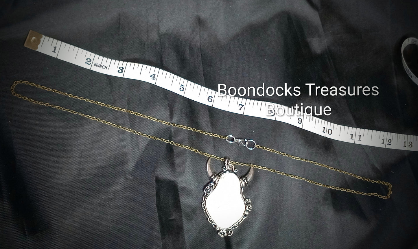 White Bison 3D Pendant Necklace