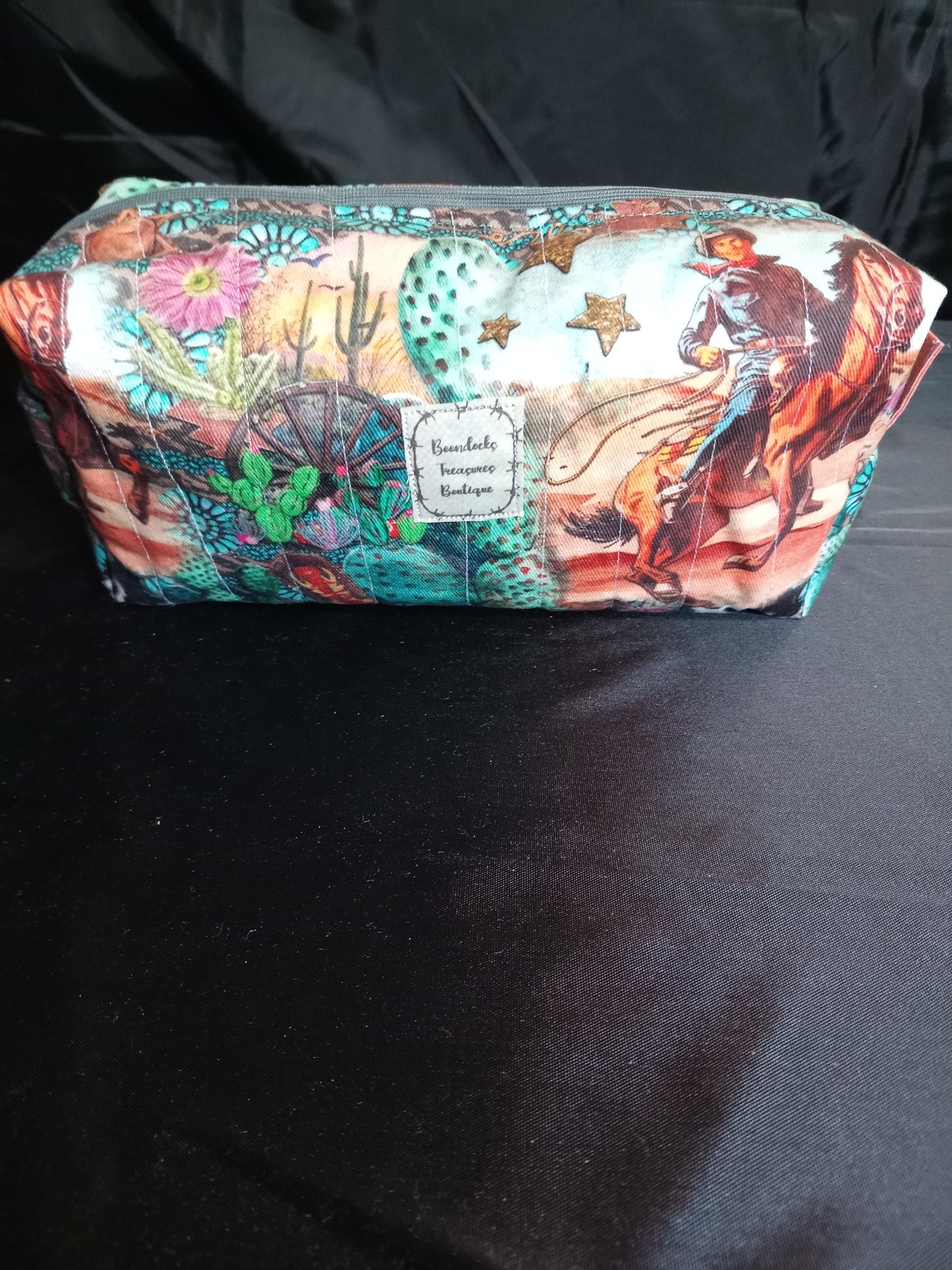 Handmade Quilted Multi-purpose Bag – "Cowgirl in the Desert"- One-of-a-Kind