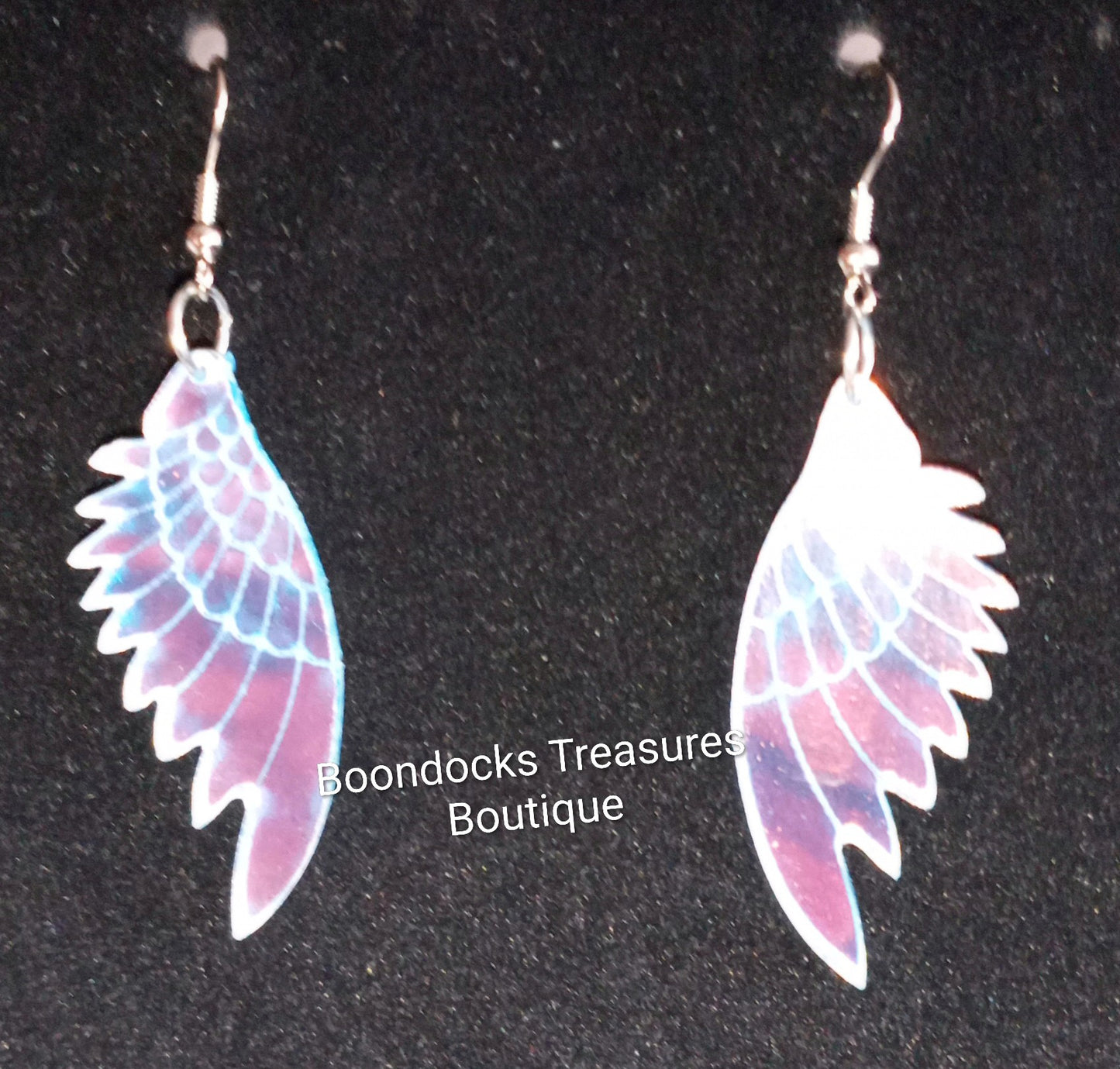 Holographic Angel Wings Handmade Earrings