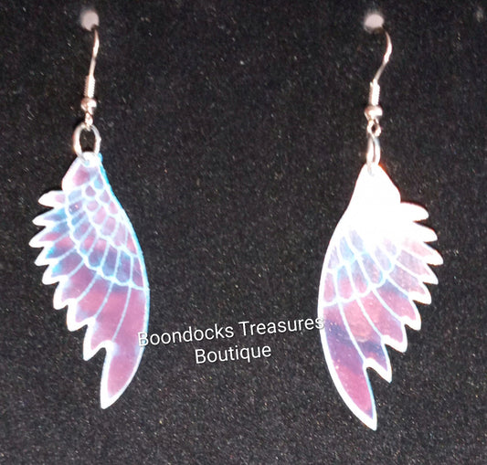 Holographic Angel Wings Handmade Earrings