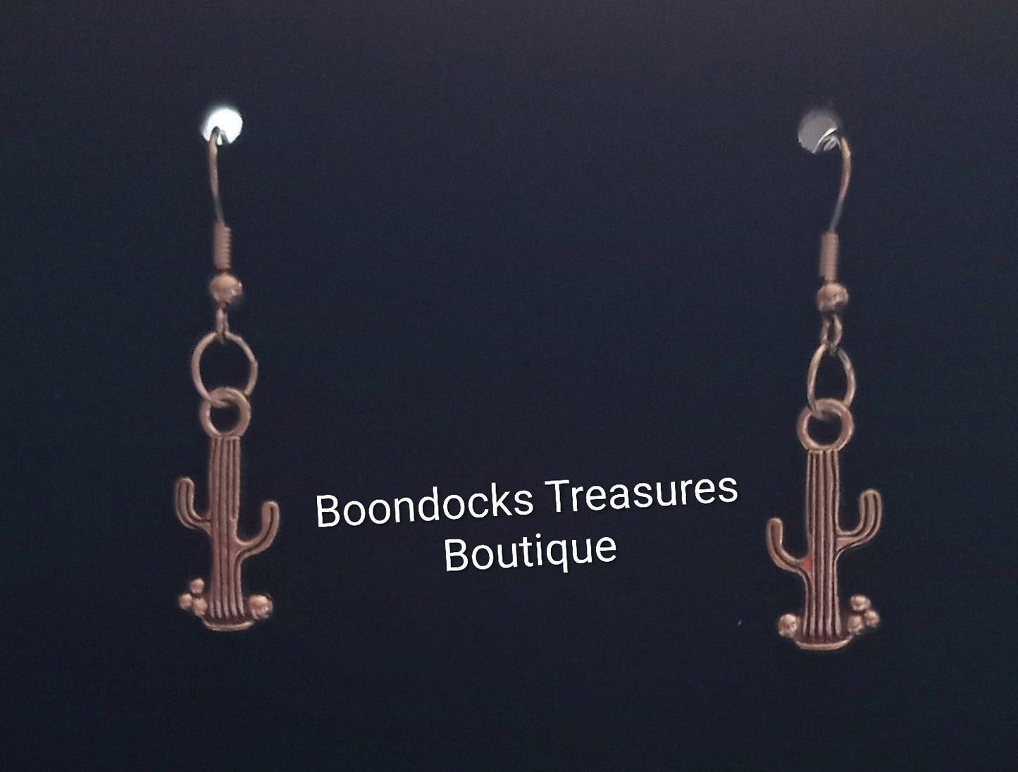 Silver Saguaro Cactus w/o flower Handmade Earrings