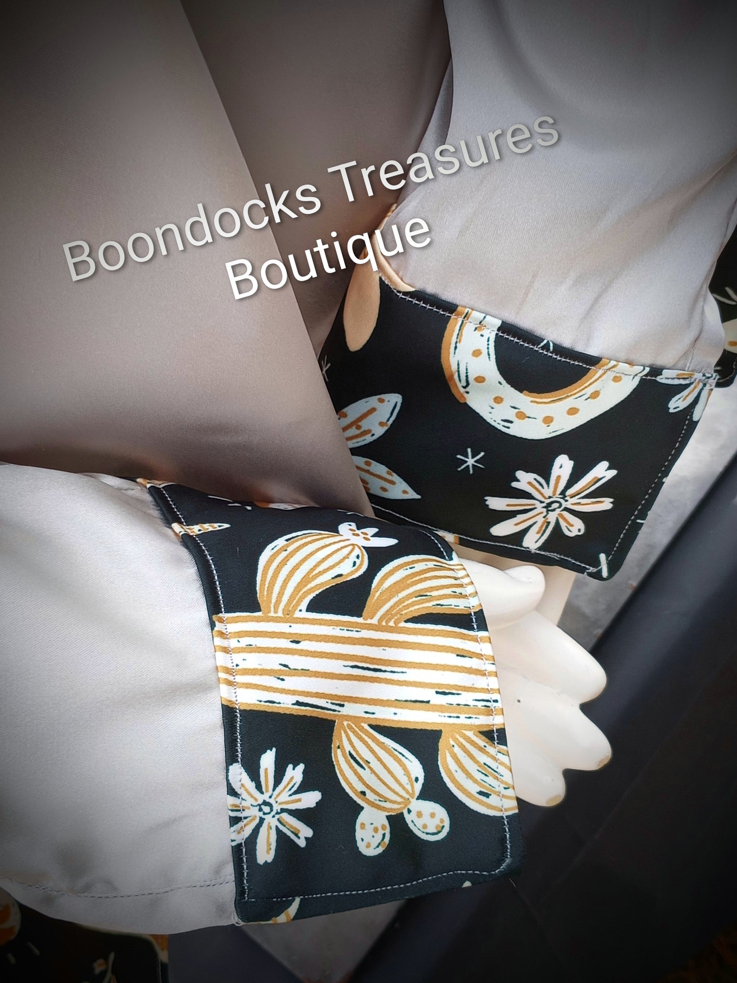 PLATNIUM-SILVER satin shirt w/ "COWBOY DOODLES" print ACCENTS- Women's and Teen's Handmade Button up Shirts Pearl Snap Shirts Western Shirts Rodeo Shirts Show Shirts