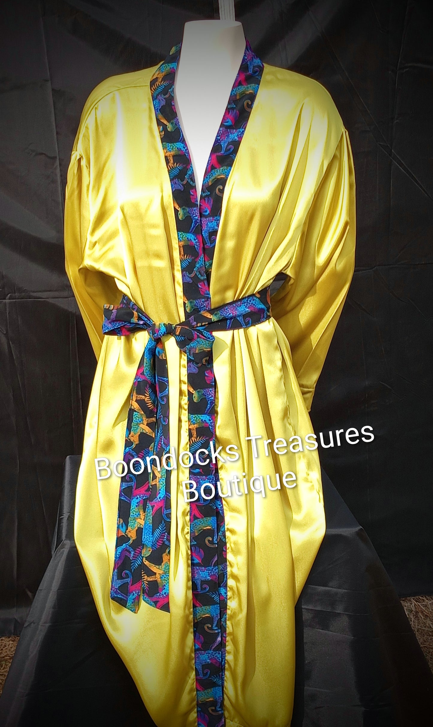 Chartreuse satin robe