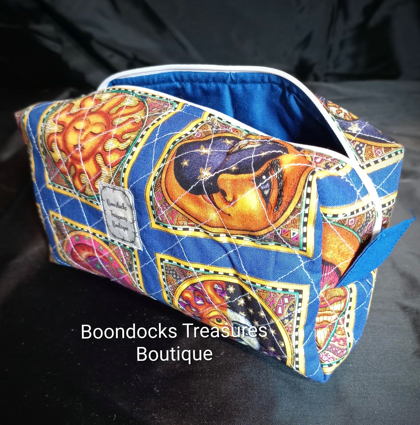 Handmade Makeup/Shaving Bag – "Sun and Moon" (One of a Kind)