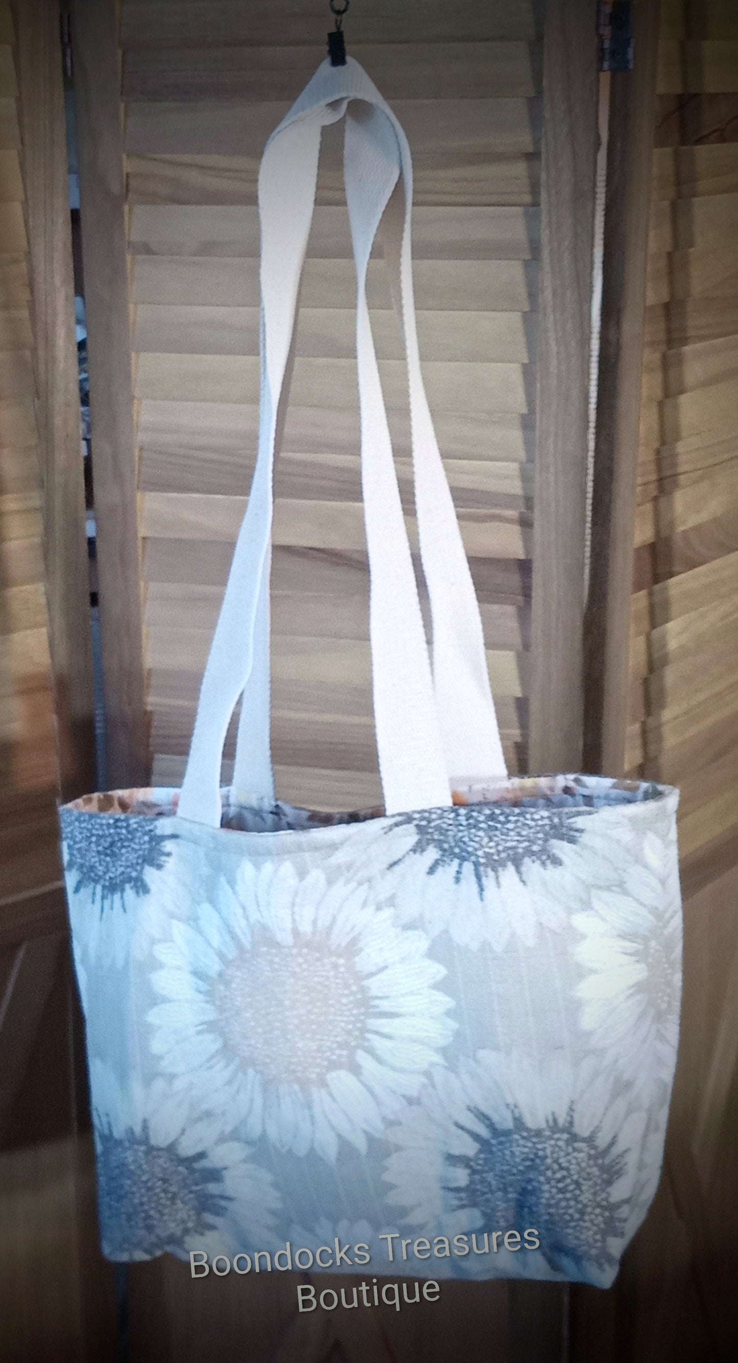 Handmade Tote Bag- "Sunflowers on Twill" w/ "Watercolor Sunflowers" Lining- Reversible- Matching Makeup Bag- Extra Large size