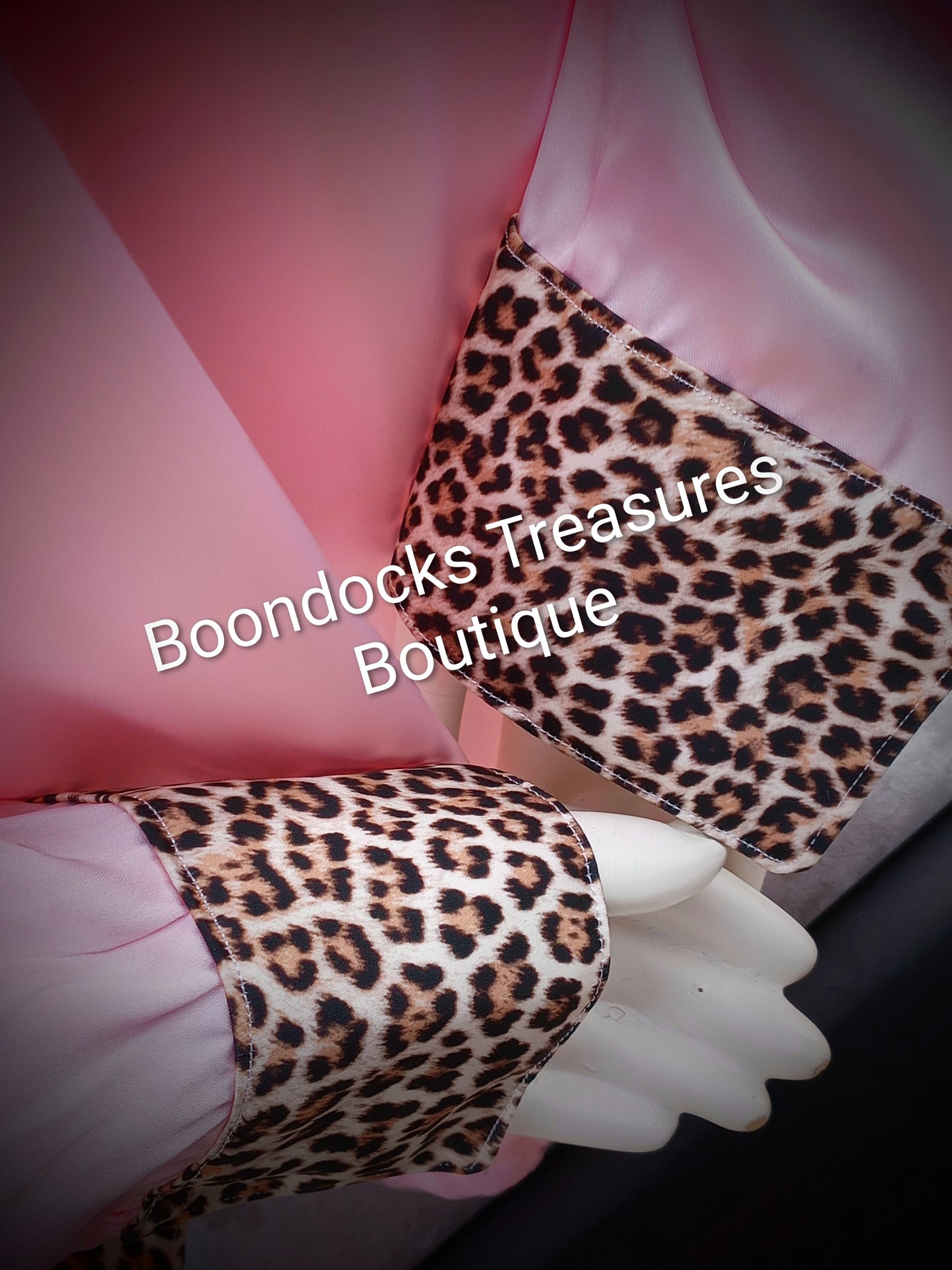 Baby Pink Satin w/ Cheetah print ACCENTS- Women's and Teen's Handmade Button up Shirts Pearl Snap Shirts Western Shirts Rodeo Shirts Show Shirts