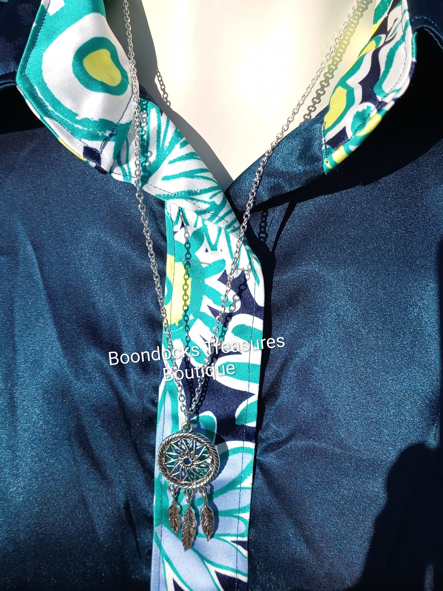 Dreamcatcher Pendant Necklace - Silver - Handmade