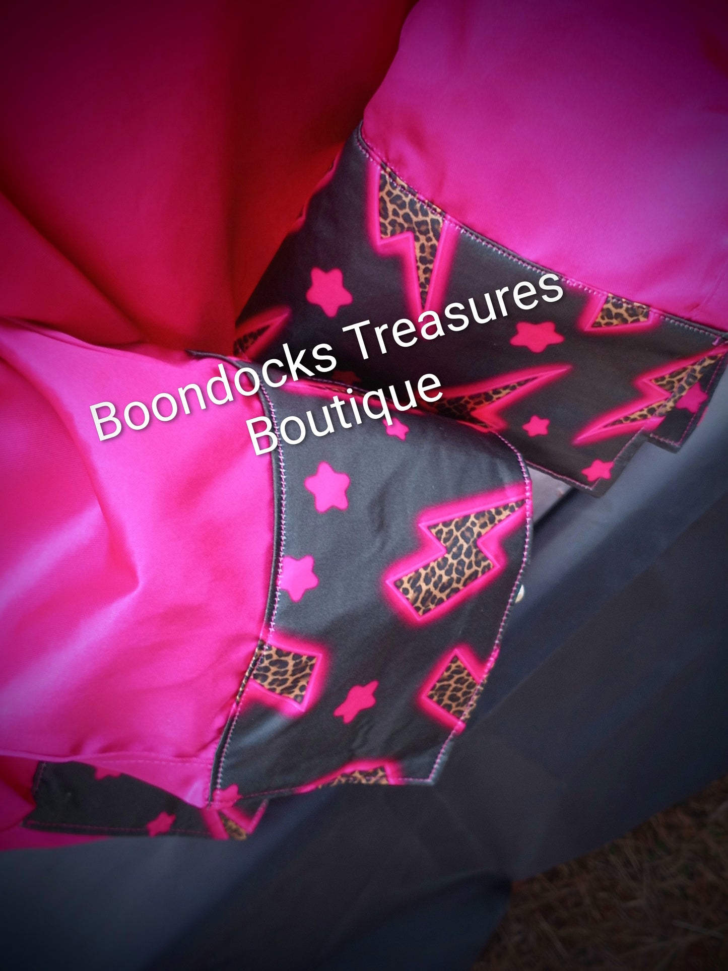 HOT PINK satin shirt w/ Cheetah Lightning Bolts ACCENTS- Women's and Teen's Handmade Button up Shirts Pearl Snap Shirts Western Shirts Rodeo Shirts Show Shirts