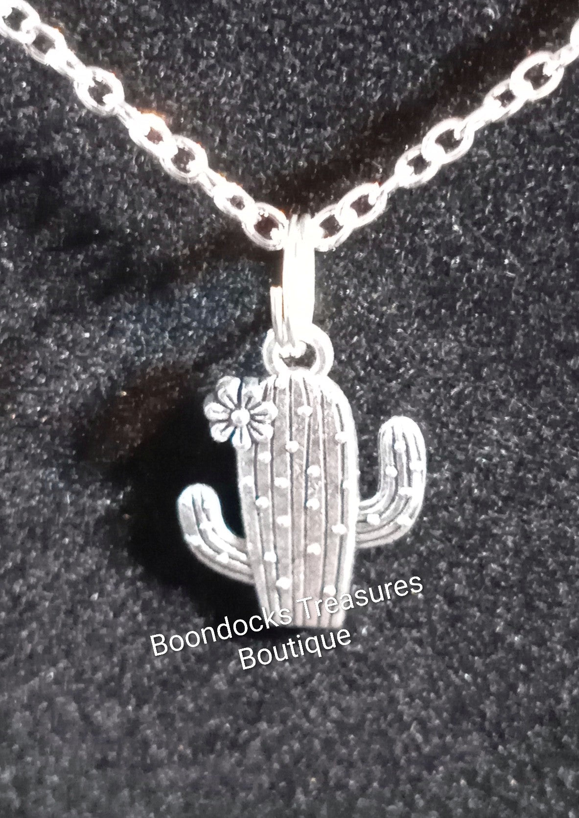 Saguaro Cactus Necklace- Silver- Handmade