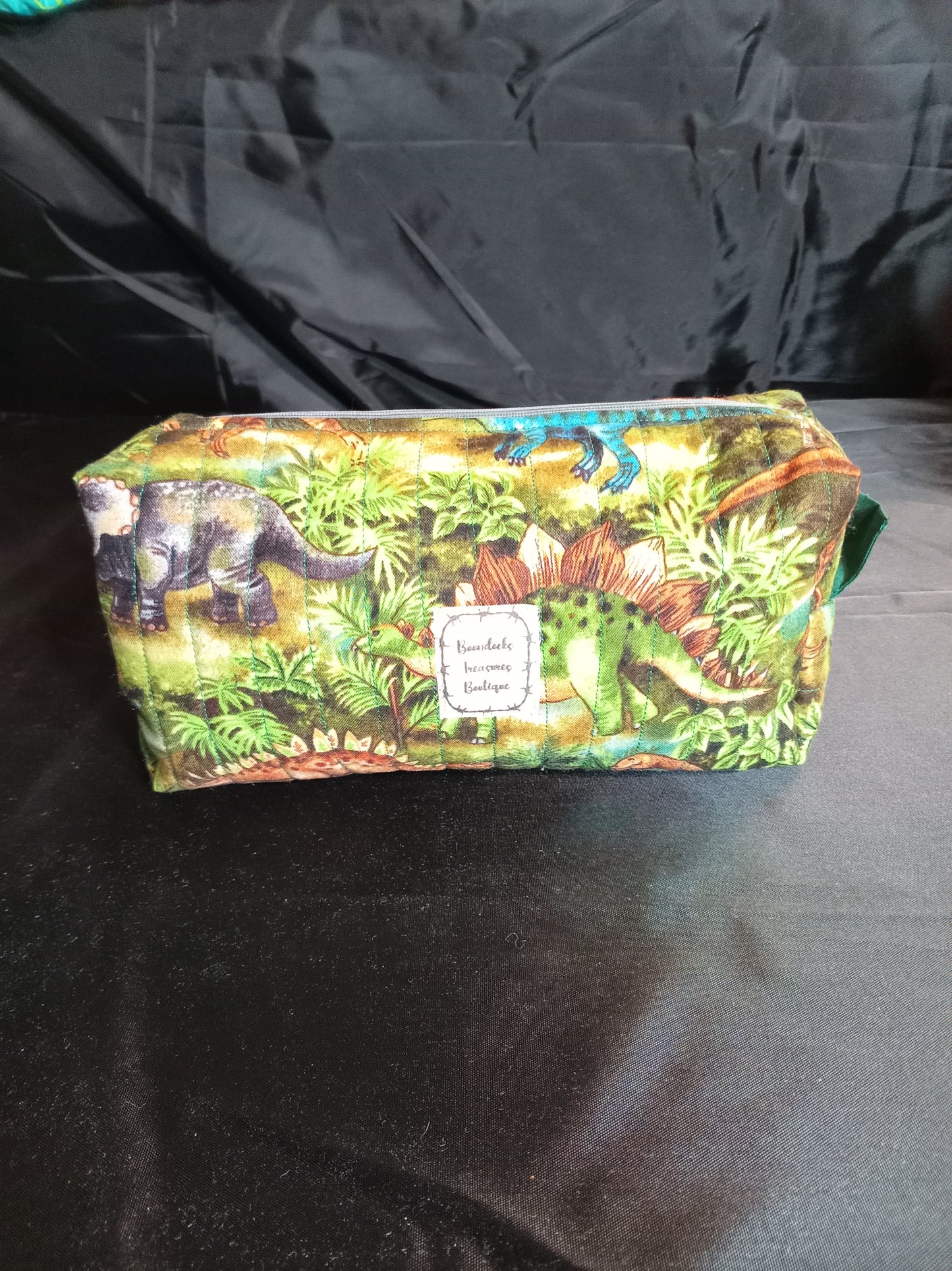 "Jurassic Dinosaurs" Vintage Fabric Quilted Multi-purpose Bag — One of a Kind; Handmade