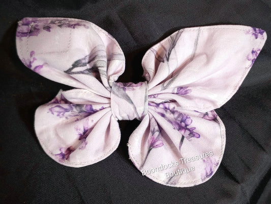 "Lavender Flowers" Butterfly Handmade Hair Barrette