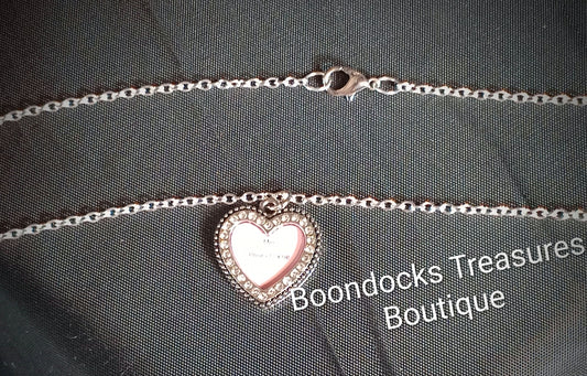 Heart shaped photo locket pendant necklace