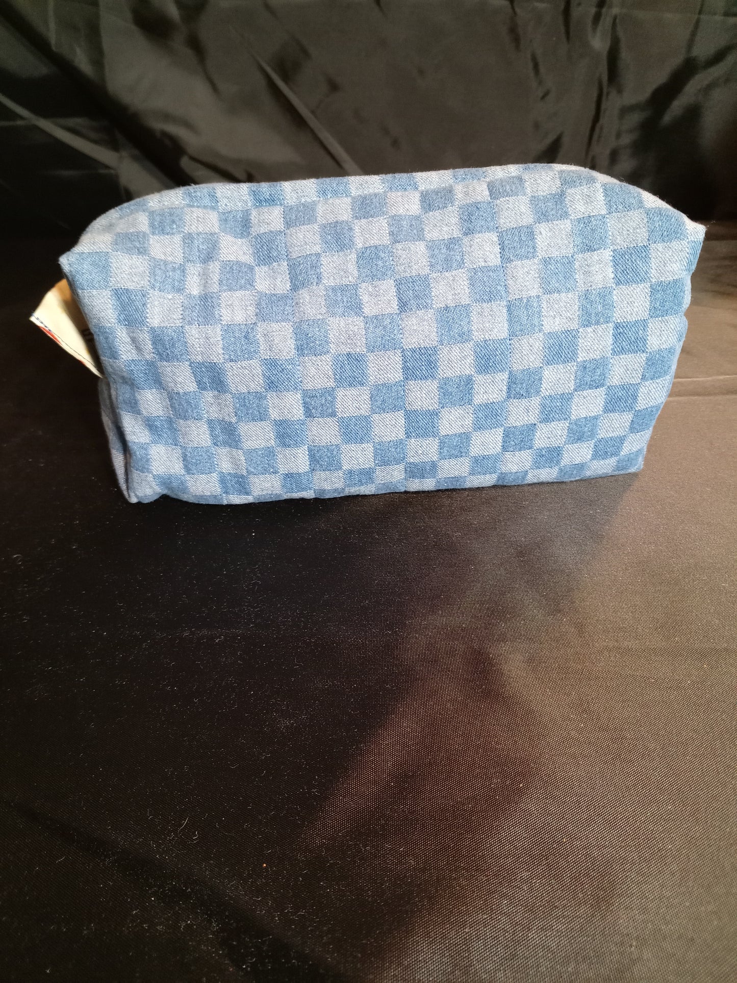 Handmade Multi-purpose Bag – "Denim Blue Checkerboard" (One of a Kind)