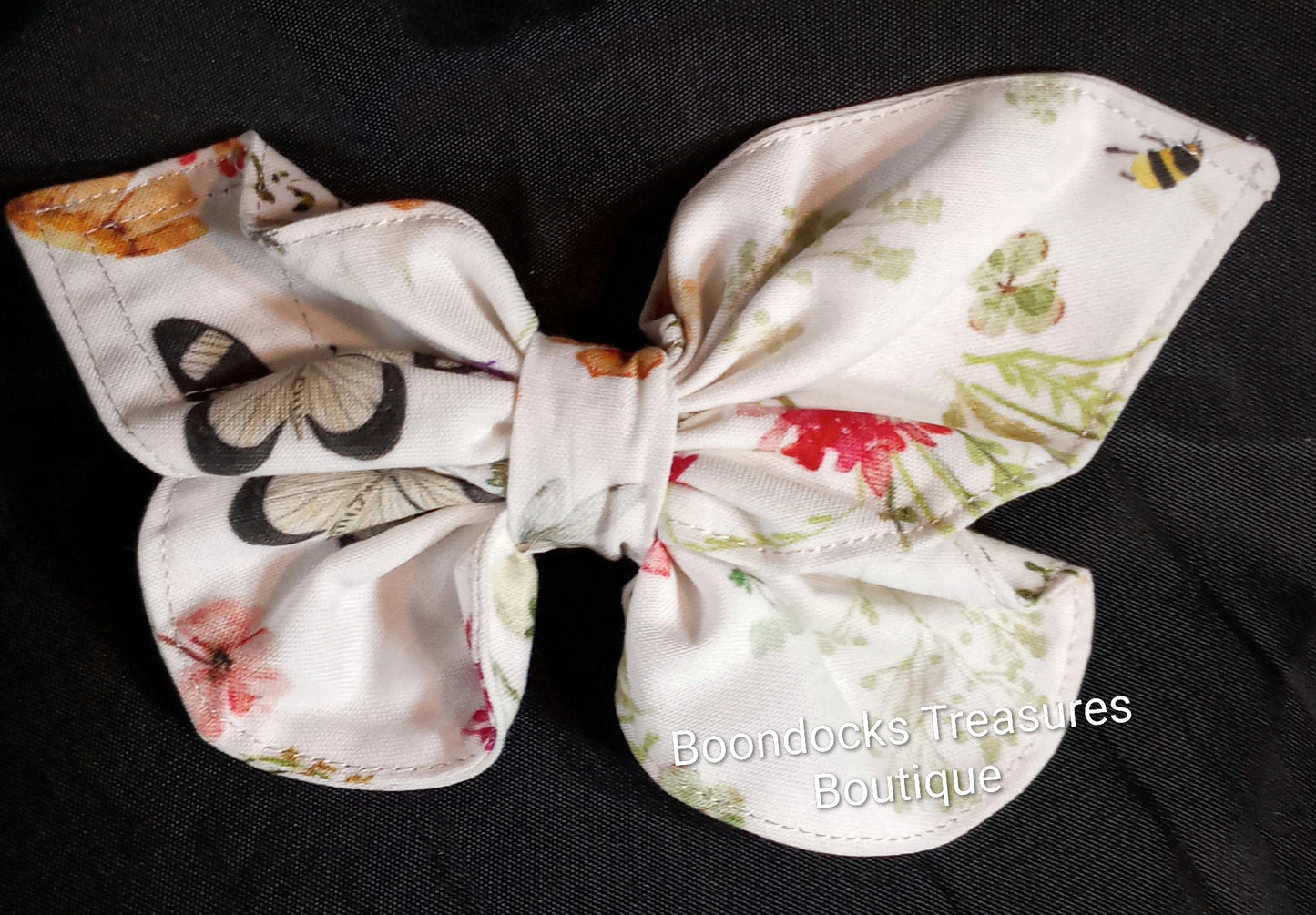 "Wildflowers and Butterflies" Butterfly Handmade Hair Barrette