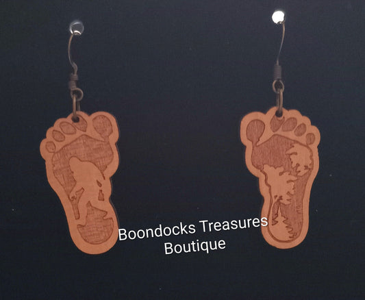 Sasquatch- Big Foot- Yeti- Abominable Snowman Handmade Earrings