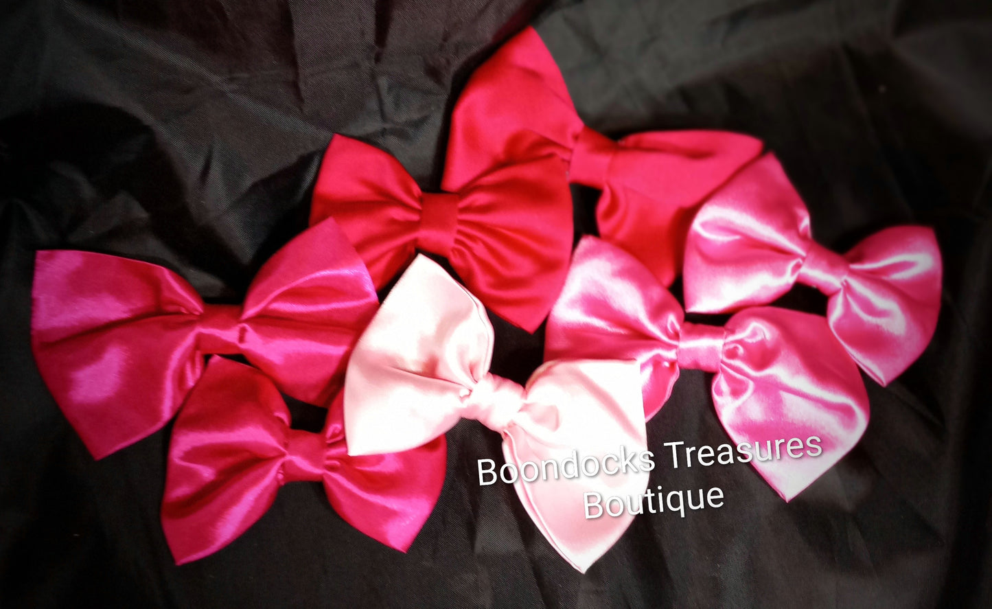 Handmade Satin Bow Barrettes