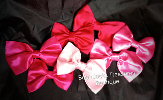 Handmade Satin Bow Barrettes