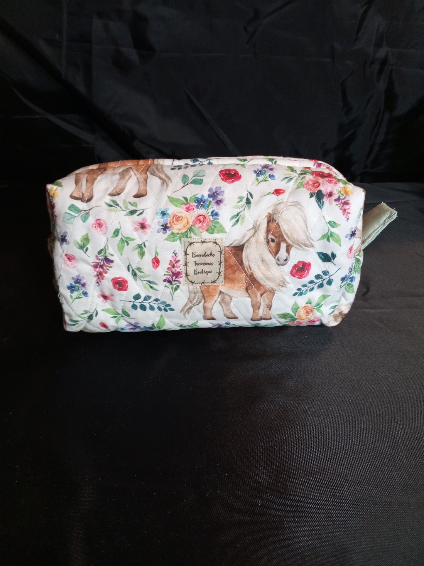 "Shetland Pony + Colorful Flowers" Handmade Multi-purpose Bag
