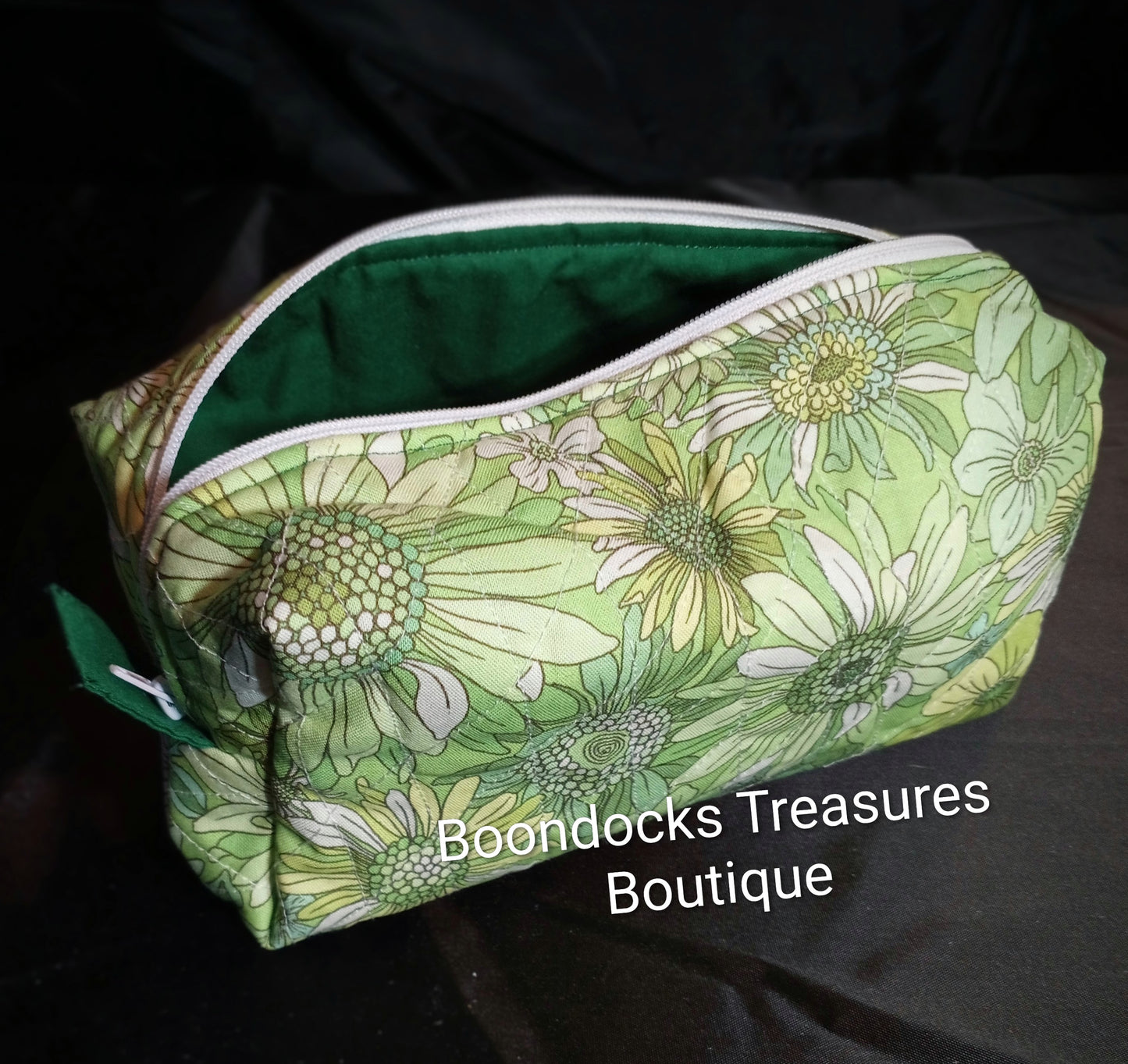 Handmade Makeup/Shaving Bag – "Hand Drawn Flowers" (Each One of a Kind)