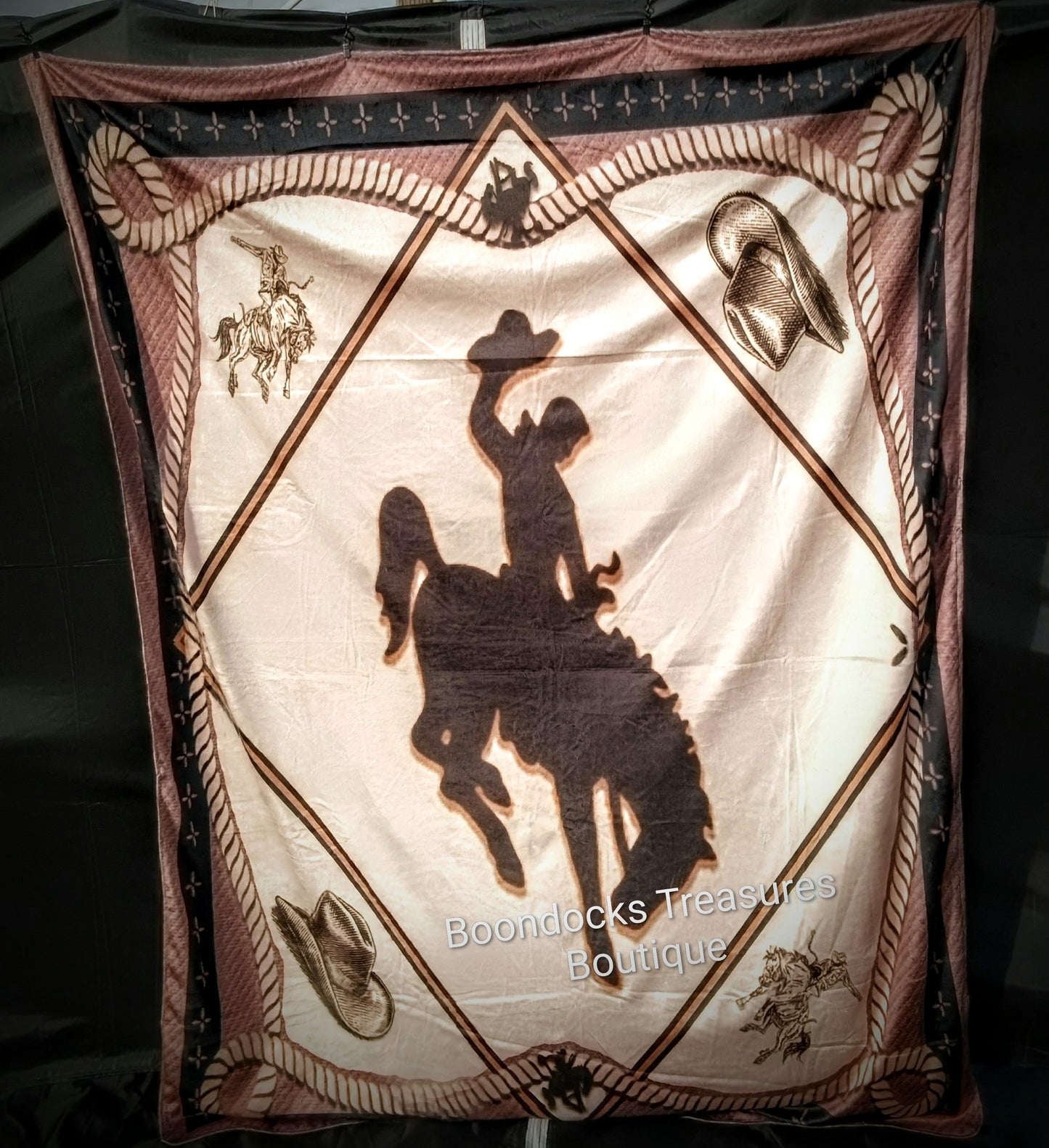 "Let 'em Buck" Handmade Minky and Satin Blanket