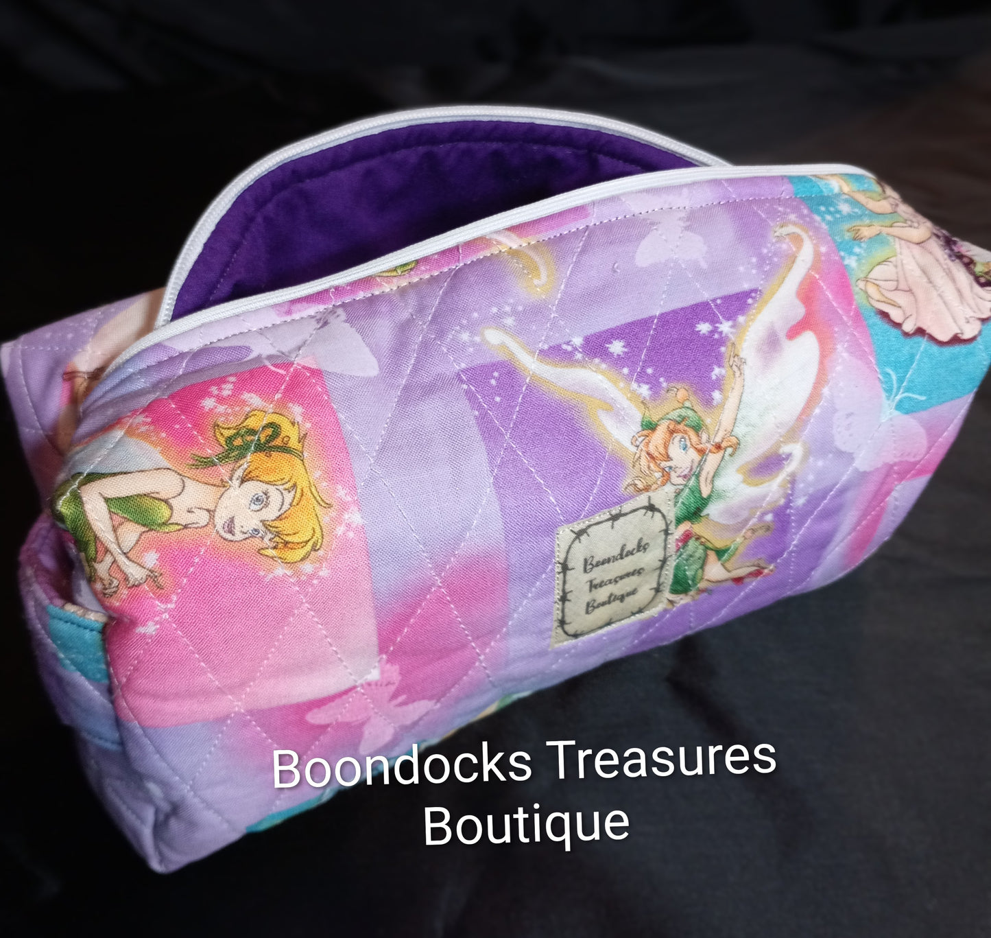 Handmade Makeup/Shaving Bag – "Magical Fairies" (One of a Kind)- Vintage Fabric