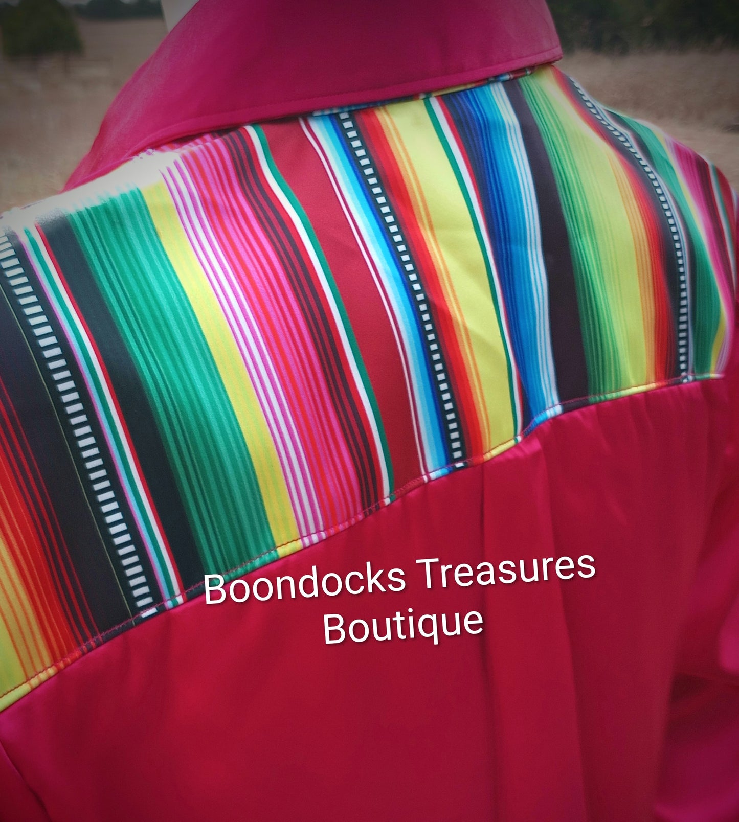 RED satin w/ SARAPE print ACCENTS- Women's and Teen's Handmade Button up Shirts Pearl Snap Shirts Western Shirts Rodeo Shirts Show Shirts