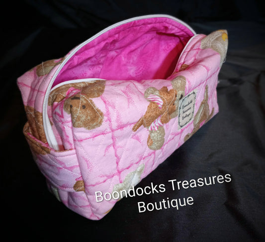 "Vintage Bears" Handmade Makeup & Travel Bag