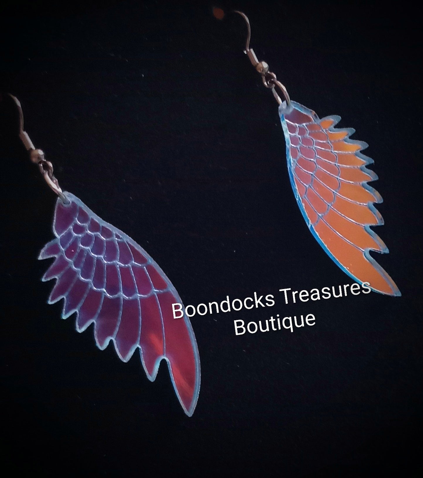 Holographic Angel Wings Handmade Earrings
