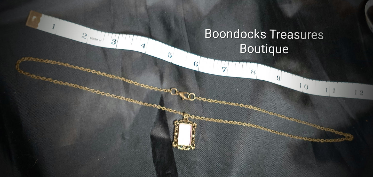 Rectangular Picture frame Photo Locket pendant necklace