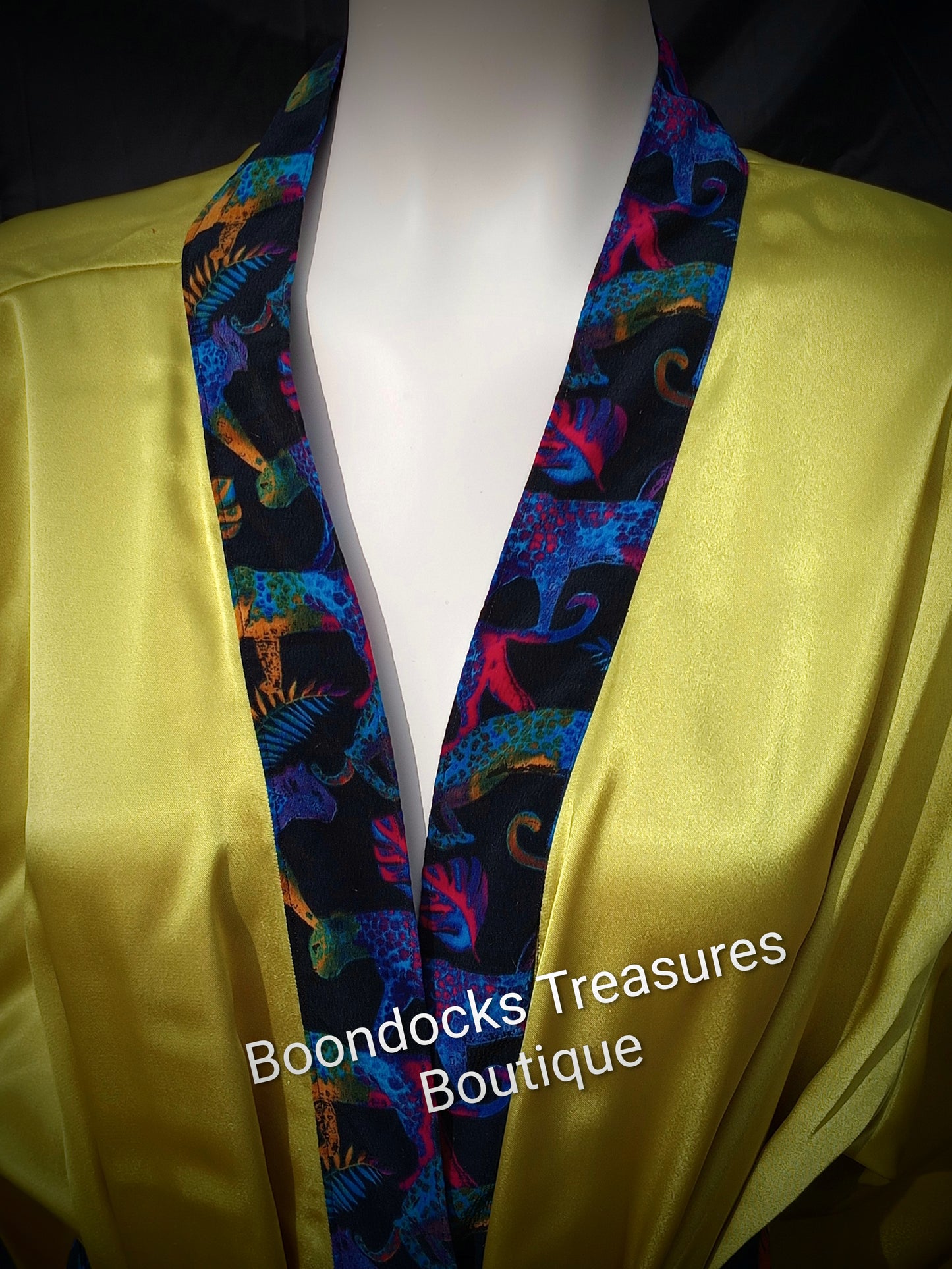 Chartreuse satin robe