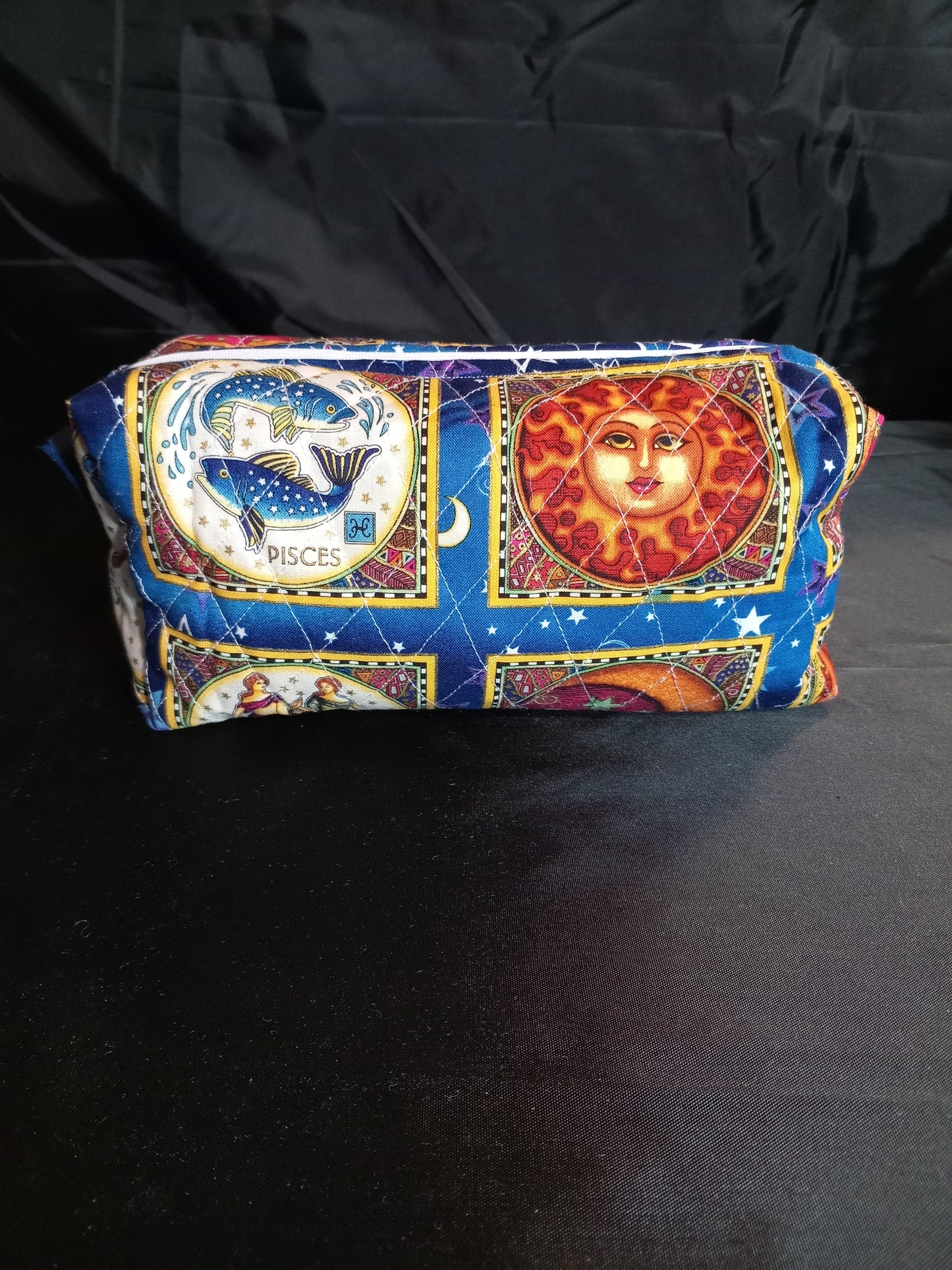 "Zodiac Signs" Quilted Multi-purpose Bag — One of a Kind; Handmade; Vintage fabric