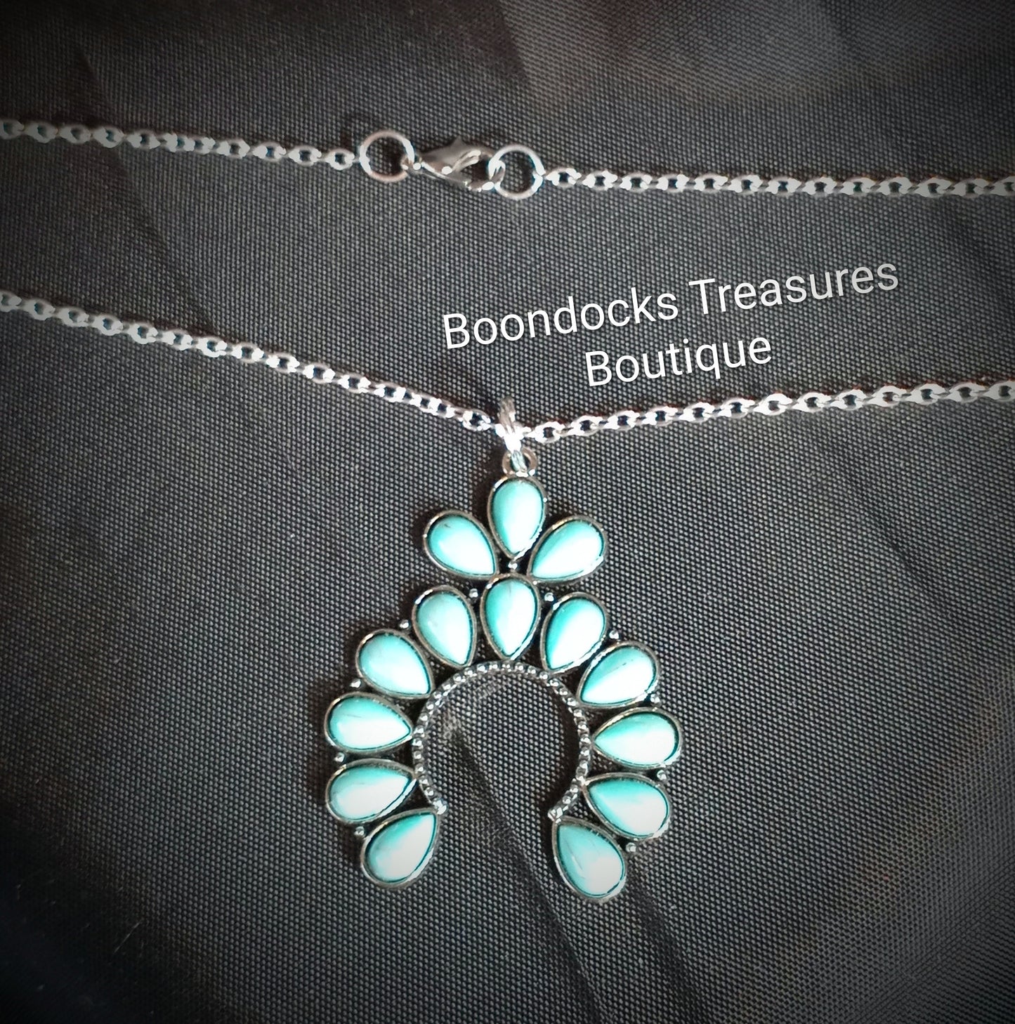 Turquoise Squash blossom Pendant Necklace